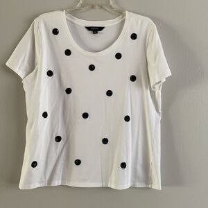 White polka dot blouse size XL